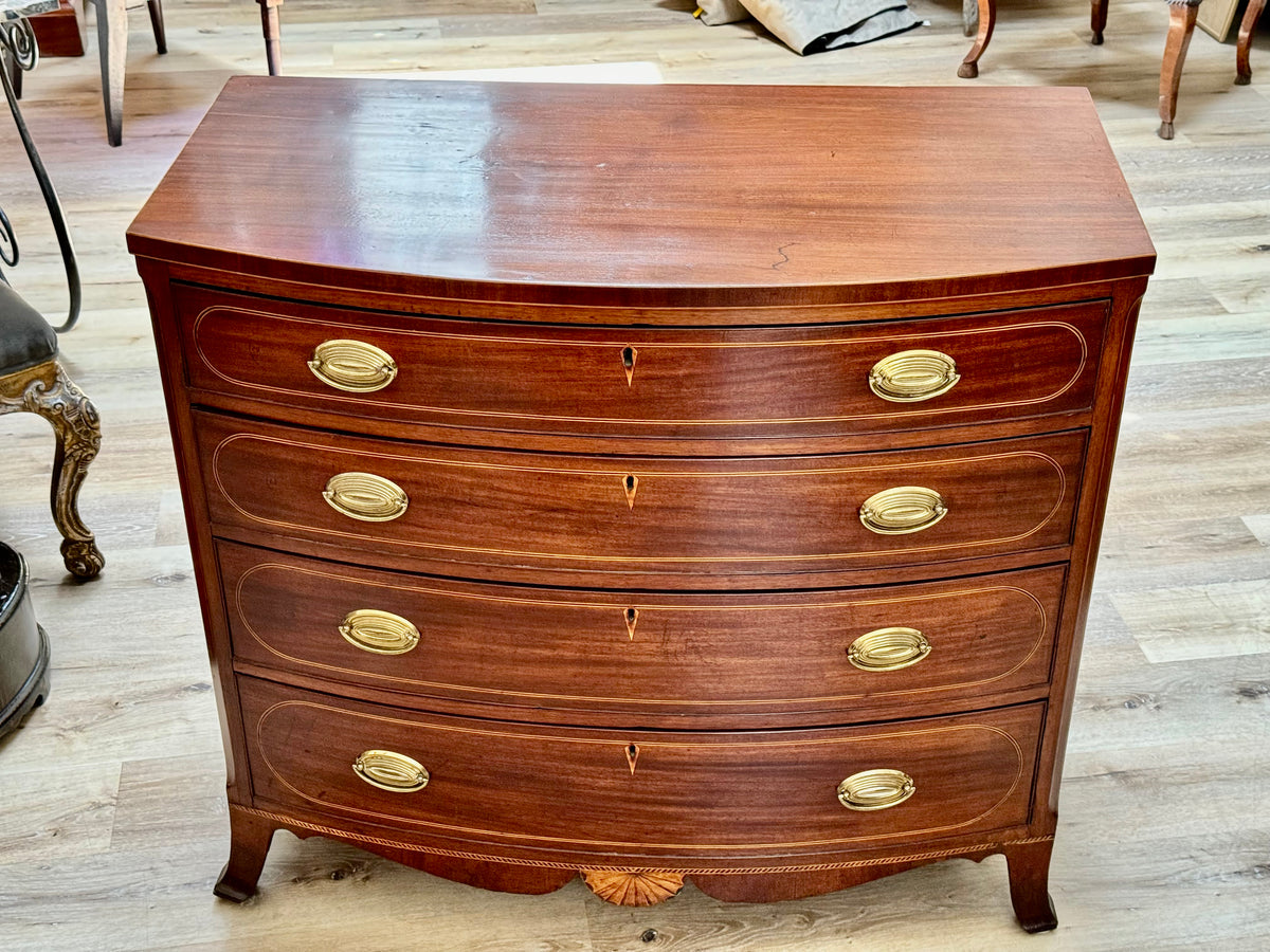 Fine American Federal Baltimore Bow-front Chest of Drawers, c. 1800