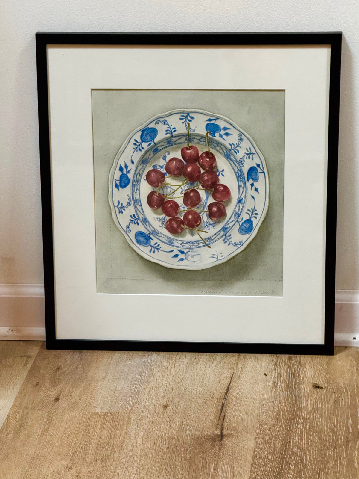 Still Life Watercolor, Bowl of Cherries