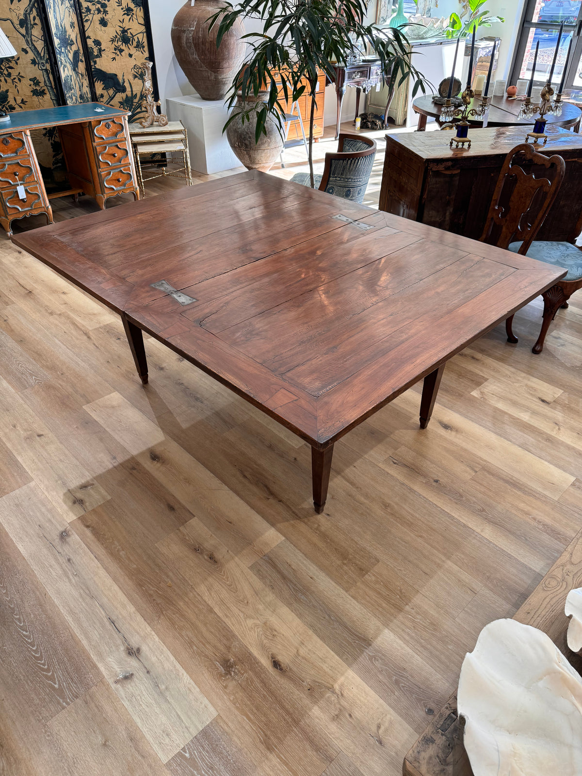 Italian Walnut Rectangular Dining Table, 19th Century, possibly earlier