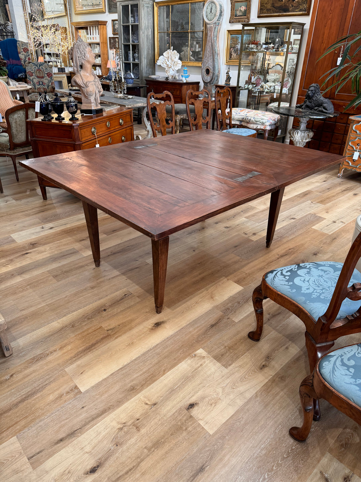 Italian Walnut Rectangular Dining Table, 19th Century, possibly earlier