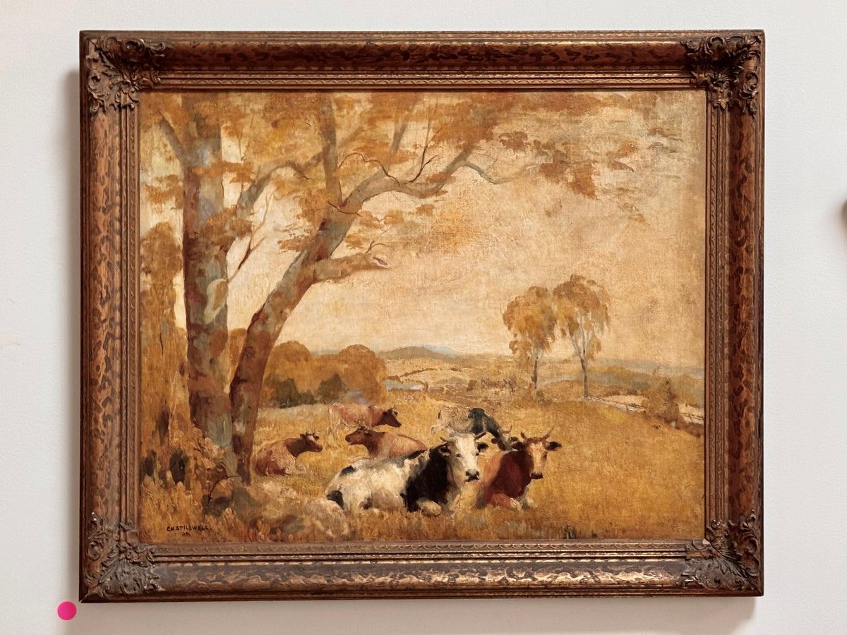 Landscape with Cows - Charles Stillwell Oil Painting