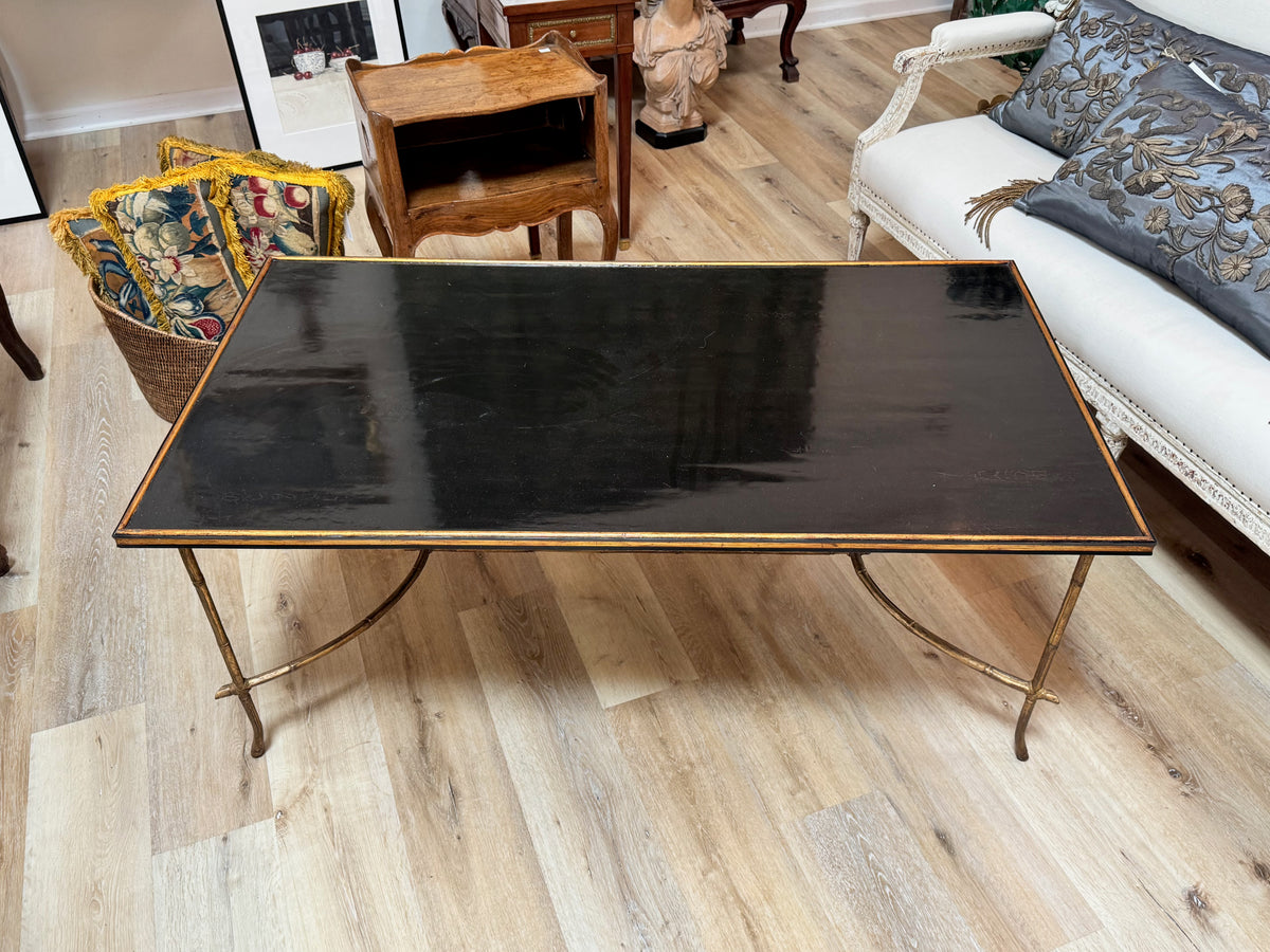 Modern lacquer and gilt metal Bamboo Chinoiserie table by Dennis &amp;amp; Leen