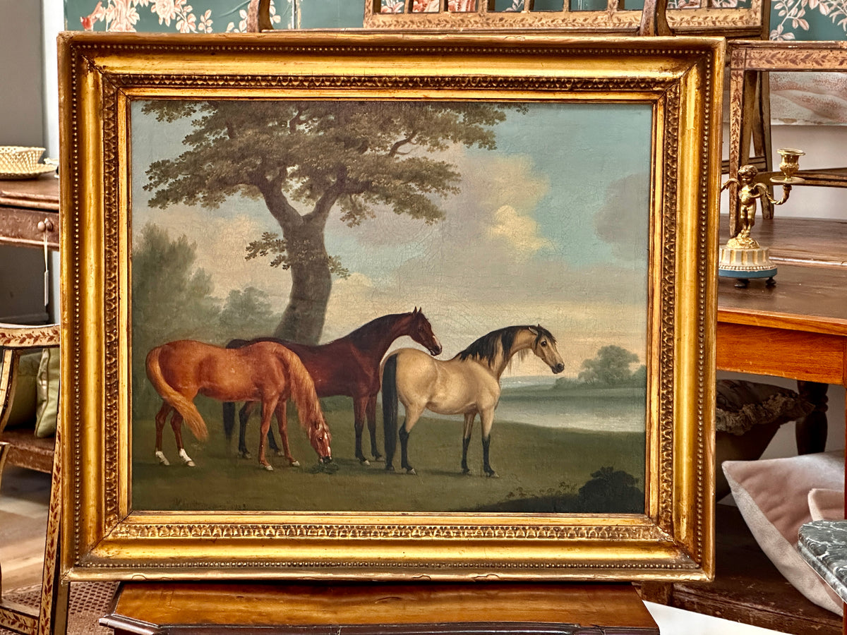 Sartorious, Three Horses Oil on Canvas, Signed (1759-1828)