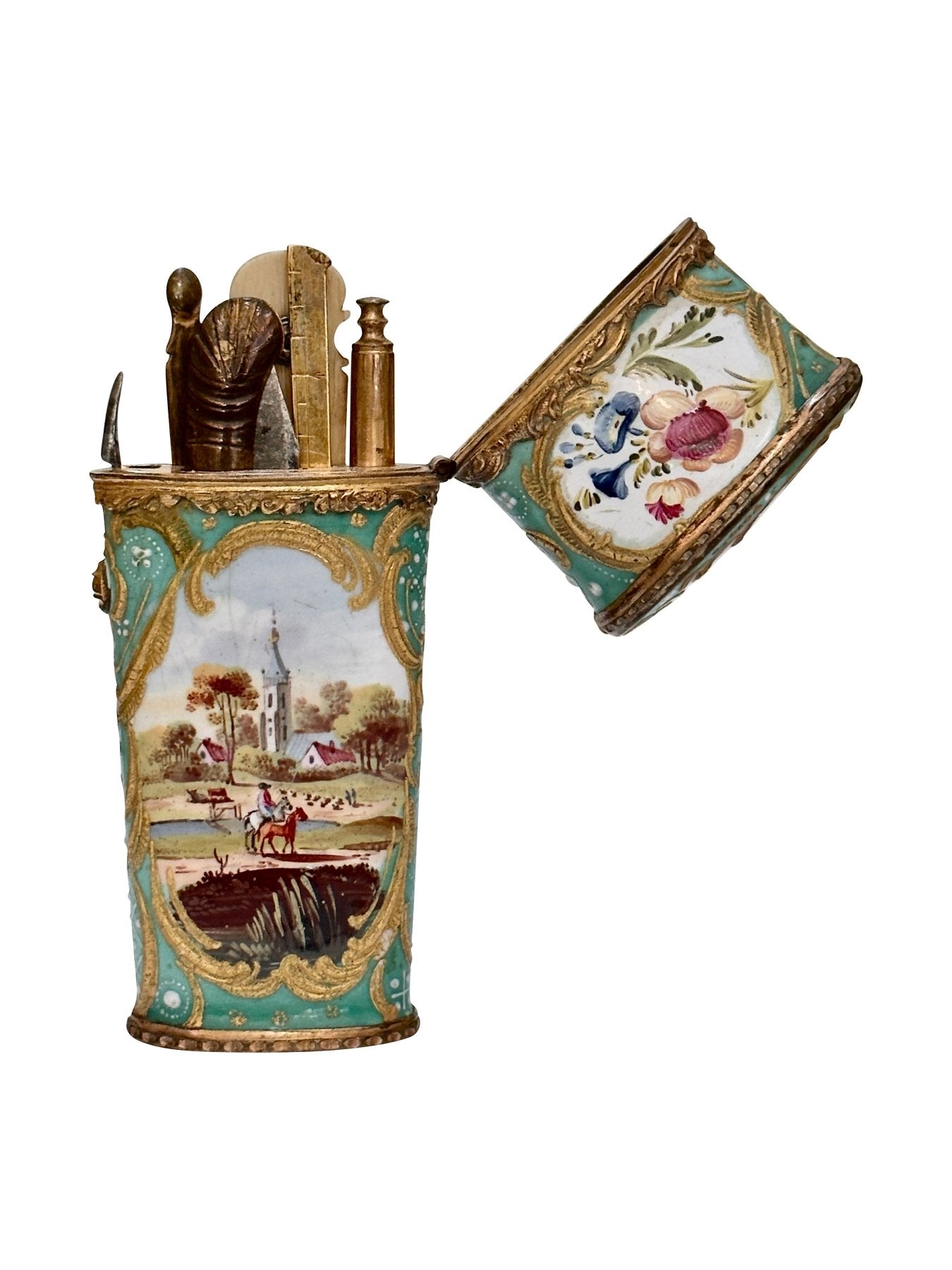 A Fine Bilston Enamel Etui, c. 1780