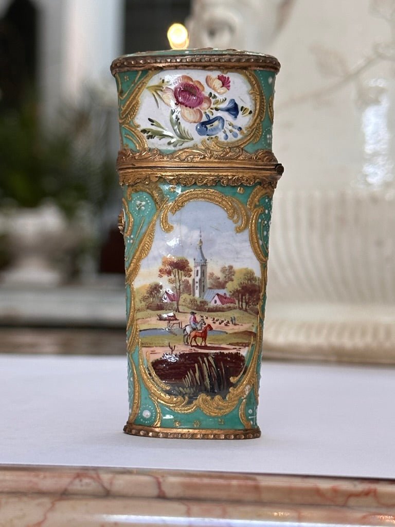 A Fine Bilston Enamel Etui, c. 1780 - Helen Storey Antiques