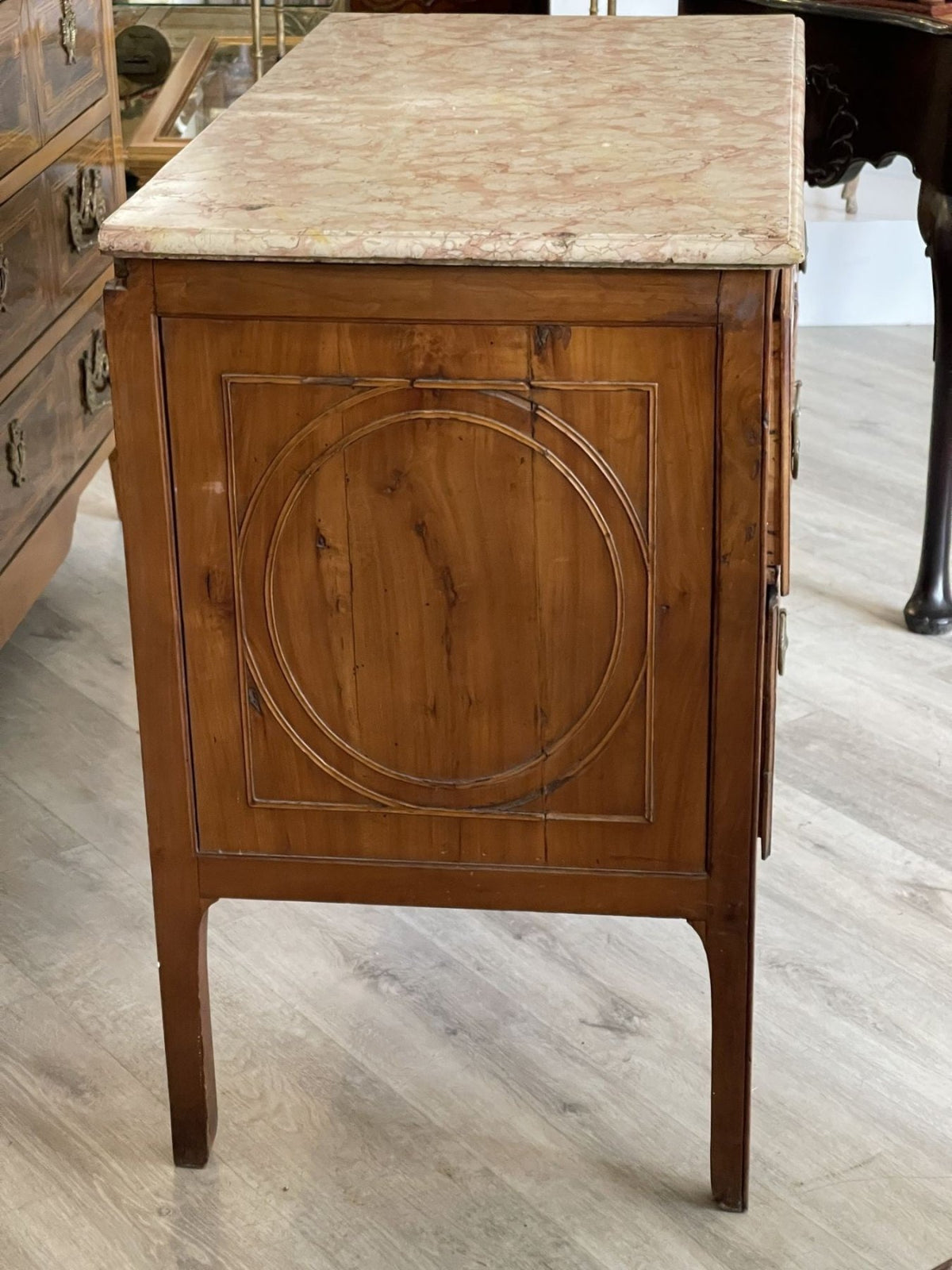 An Italian Carved Fruitwood Marble - Top Commode, c. 1790 - Helen Storey Antiques