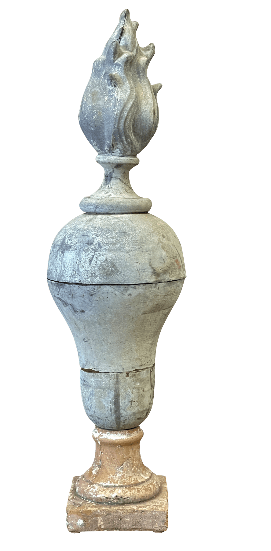 Antique Zinc Urn on Stone base - Helen Storey Antiques