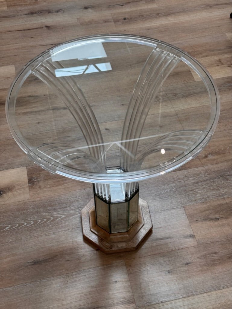 Art Deco Grosfeld House Glassic Acrylic Accent Table c. 1940 - Helen Storey Antiques