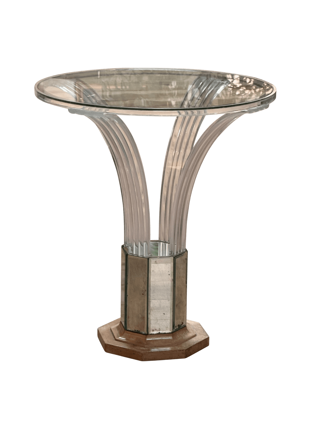 Art Deco Grosfeld House Glassic Acrylic Accent Table c. 1940 - Helen Storey Antiques