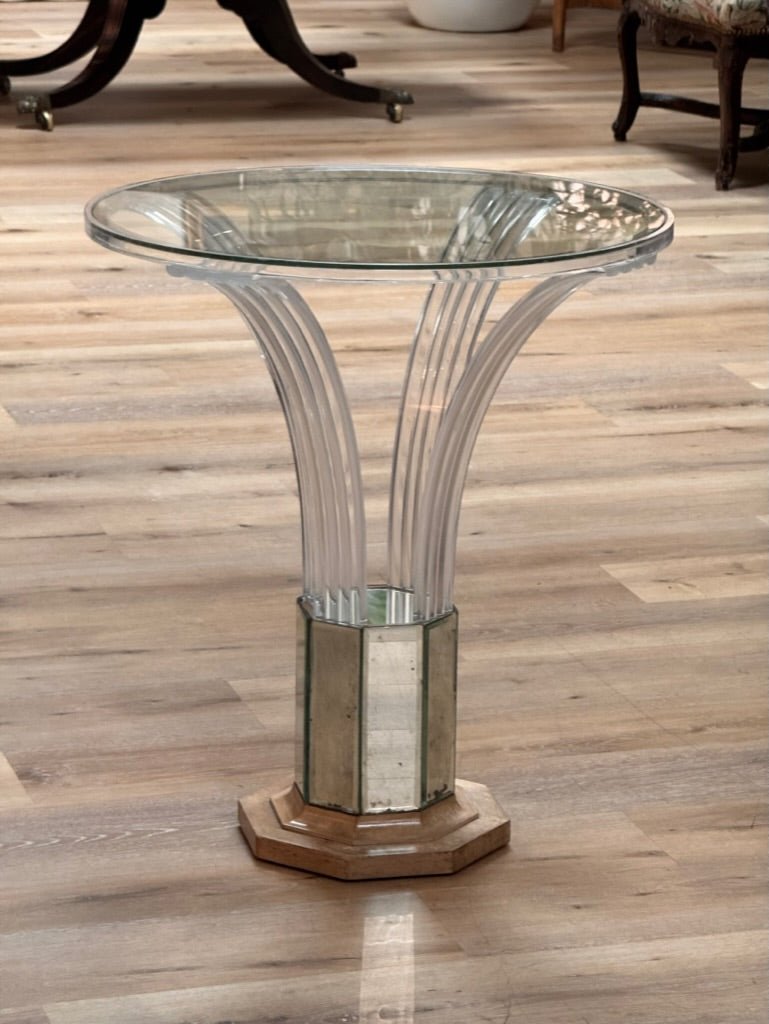 Art Deco Grosfeld House Glassic Acrylic Accent Table c. 1940 - Helen Storey Antiques