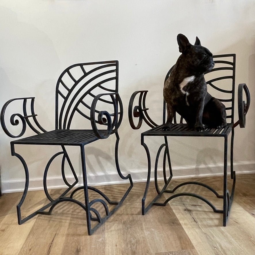 Art Deco Iron Garden Chairs - Helen Storey Antiques