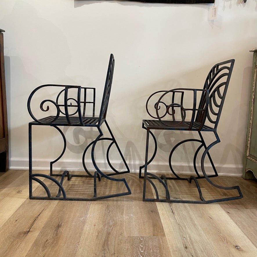 Art Deco Iron Garden Chairs - Helen Storey Antiques