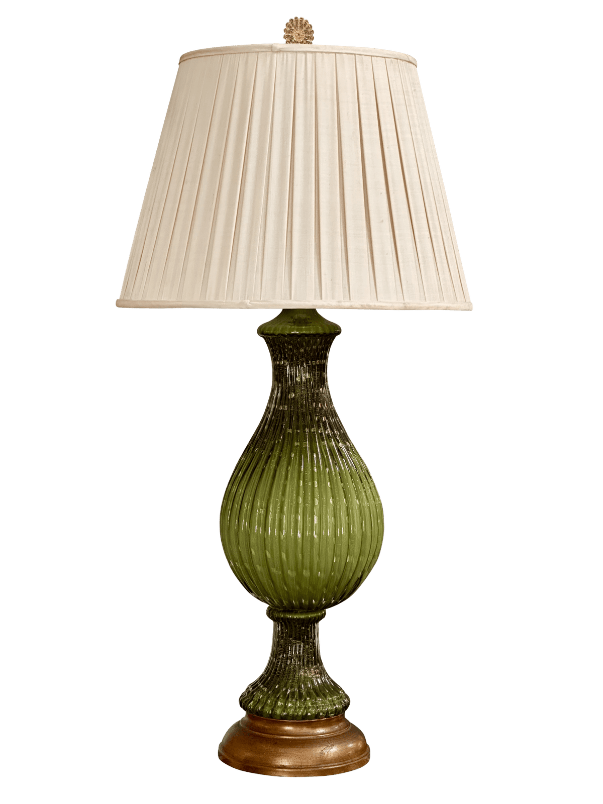 Barovier &amp; Toso Murano Green Bullicante Table Lamp, c. 1950 - Helen Storey Antiques