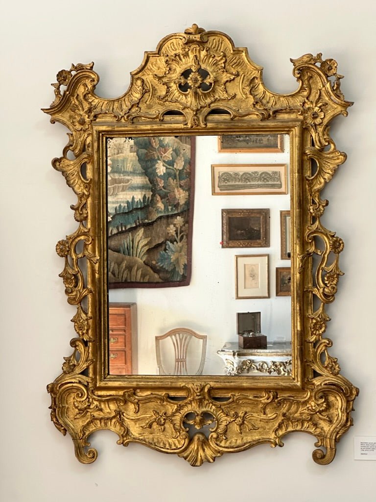 Beautifully Carved, Gilded French 18th Century Mirror - Helen Storey Antiques