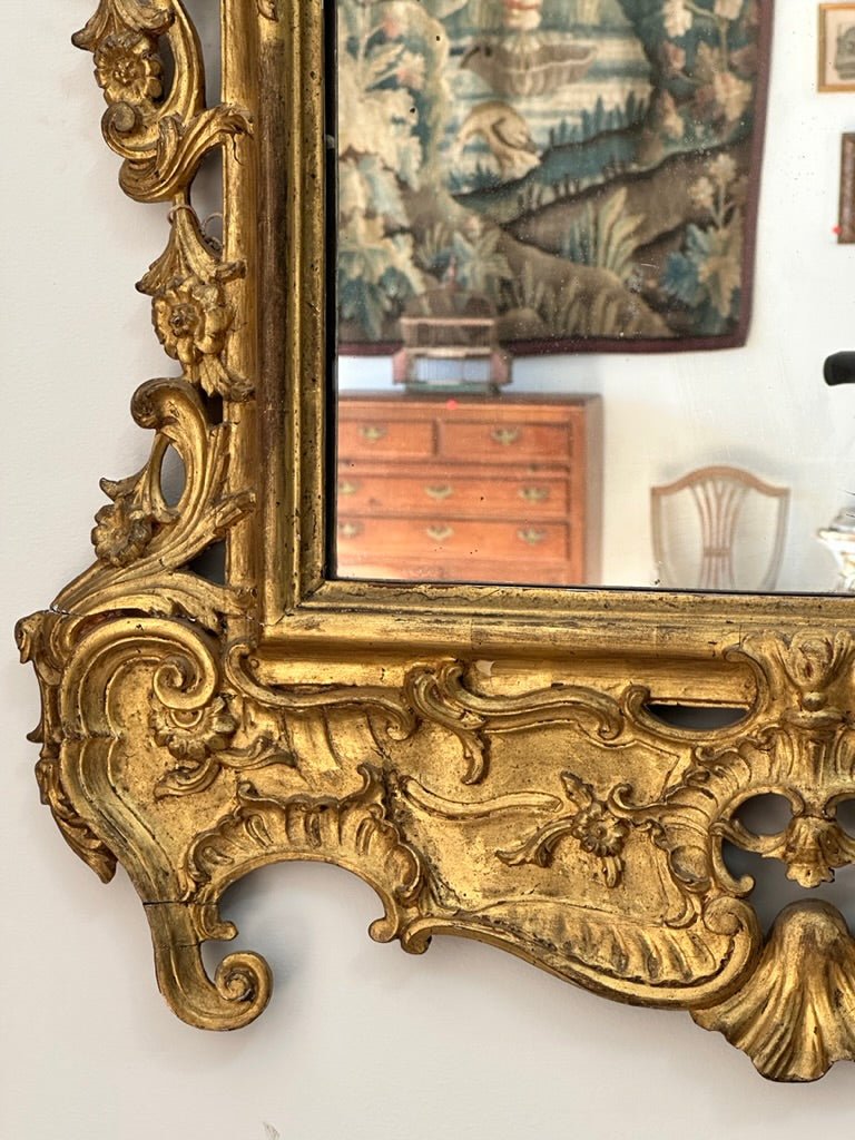 Beautifully Carved, Gilded French 18th Century Mirror - Helen Storey Antiques