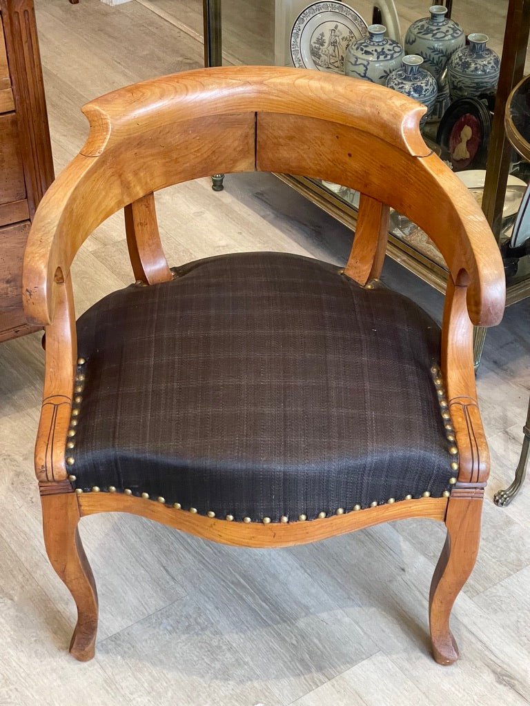 CHARLES X PERIOD FAUTEUIL DE BUREAU DESK CHAIR - Helen Storey Antiques