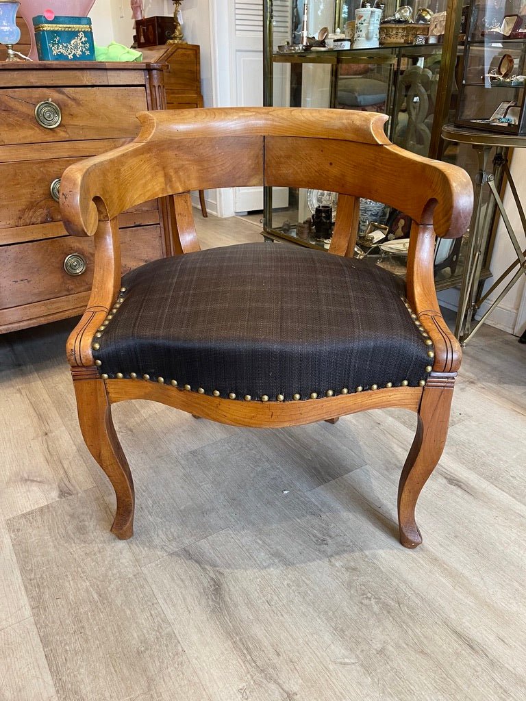 CHARLES X PERIOD FAUTEUIL DE BUREAU DESK CHAIR - Helen Storey Antiques