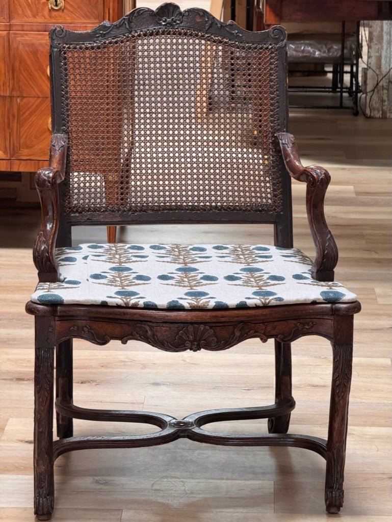 Charming, period Louis XVI caned fauteuil - Helen Storey Antiques