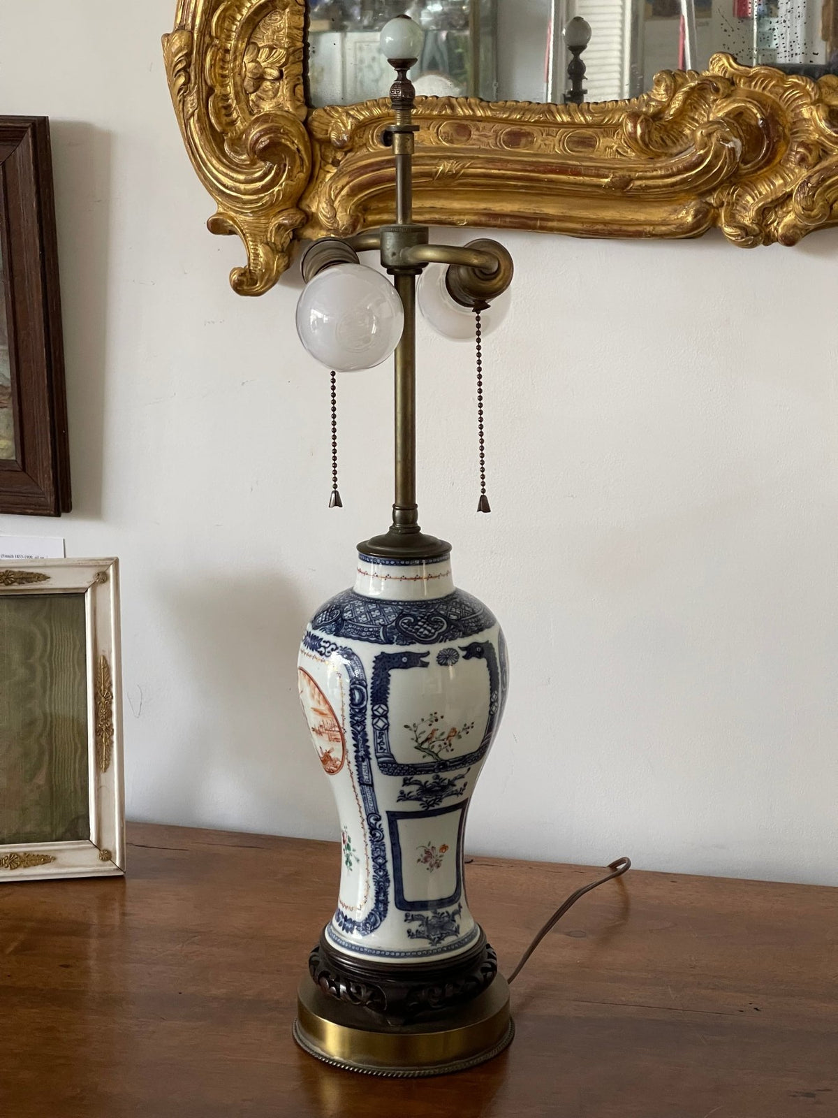 Chinese Export Vase Mounted as Lamp - Helen Storey Antiques