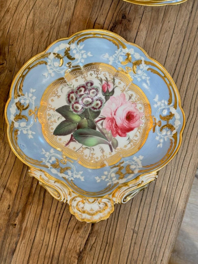 Coalport Plates, Serving Pieces, Exceptional Floral Painted, Feldspar Porcelain 19th C. - Helen Storey Antiques