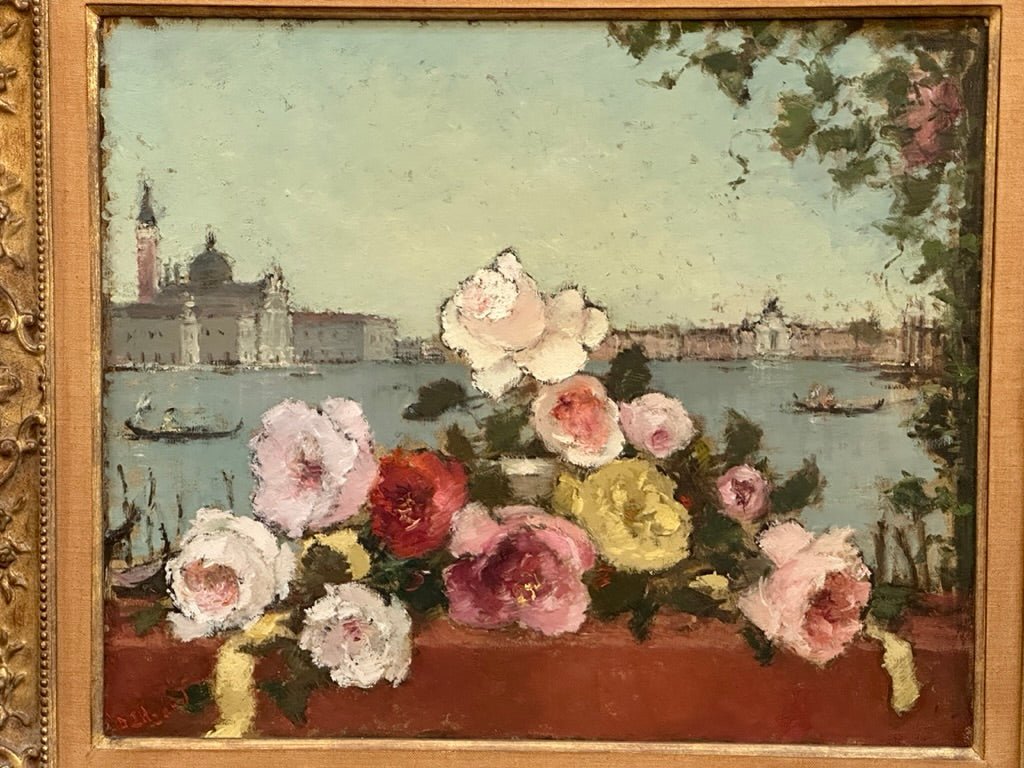 Dietz Edzard (German, 1893 - 1963) Still Life of Flowers with Venetian Backdrop - Helen Storey Antiques