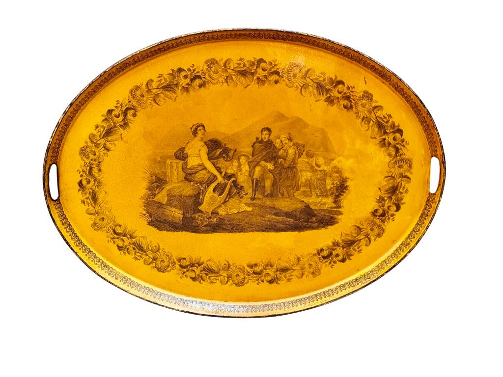 Early 19th Century French Empire Yellow Tole Tray - Helen Storey Antiques