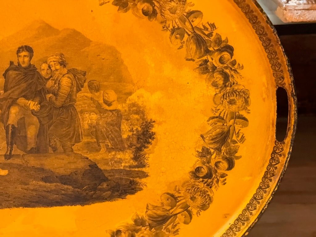 Early 19th Century French Empire Yellow Tole Tray - Helen Storey Antiques