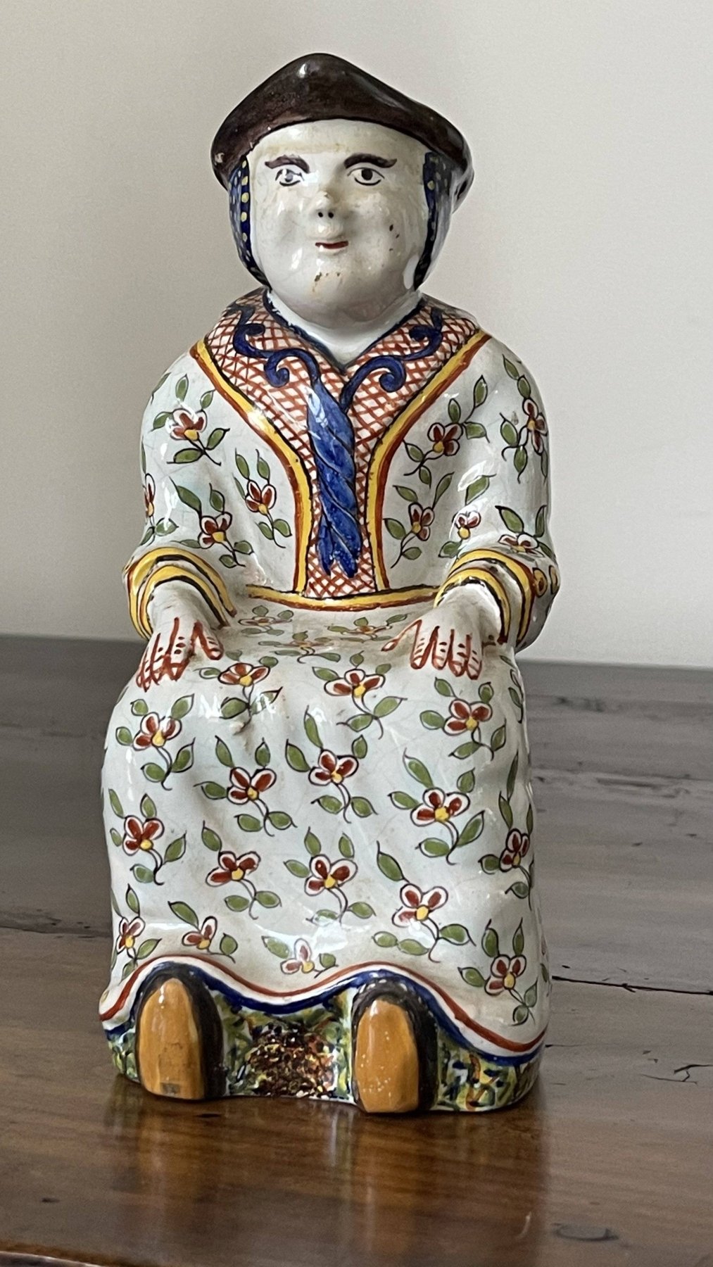 EARLY FRENCH FAIENCE FIGURAL JUG - Helen Storey Antiques