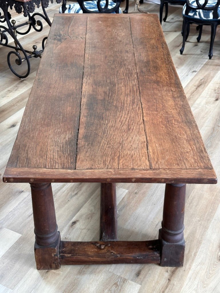 Eighteenth Century French Oak Refectory Dining Table - Helen Storey Antiques