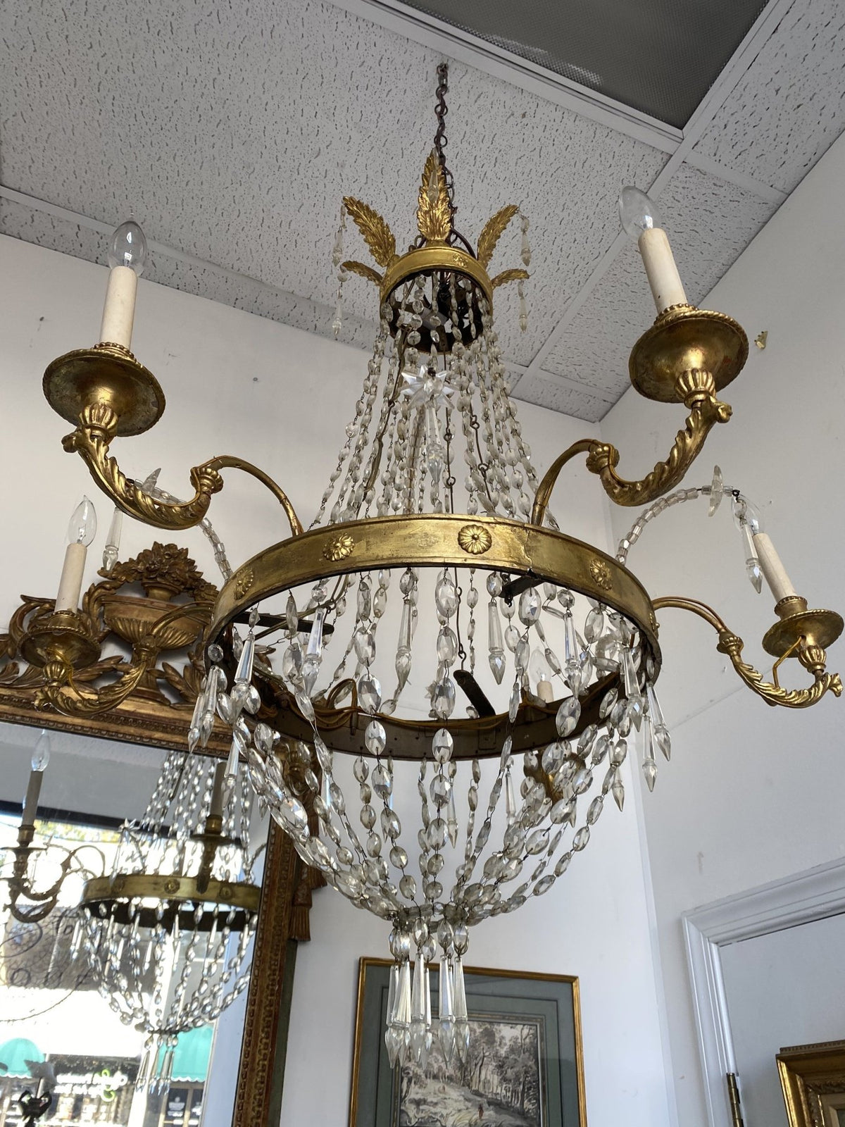 Eighteenth Century Italian Empire Chandelier - ON HOLD - Helen Storey Antiques