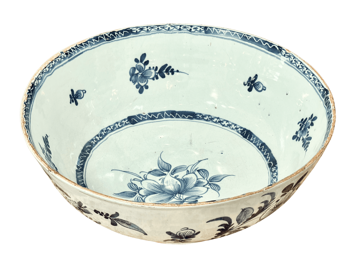 English Blue and White Delft Bowl, 18th Century - Helen Storey Antiques