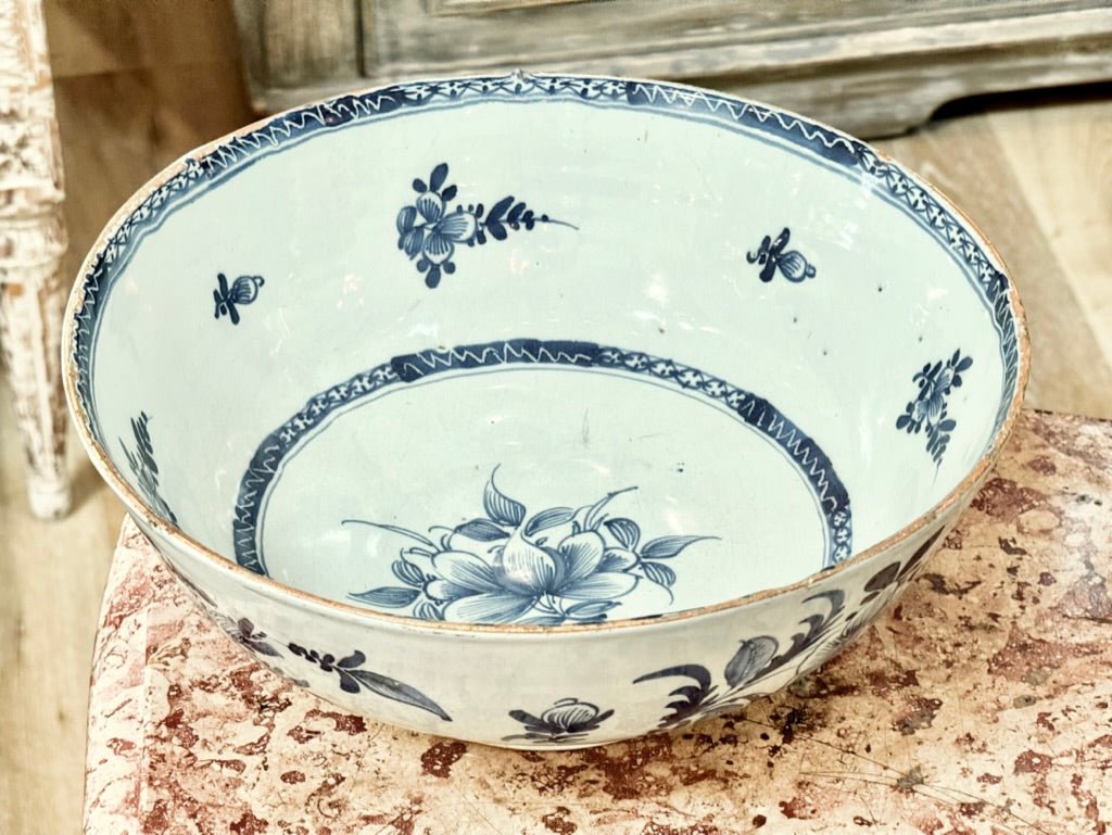 English Blue and White Delft Bowl, 18th Century - Helen Storey Antiques