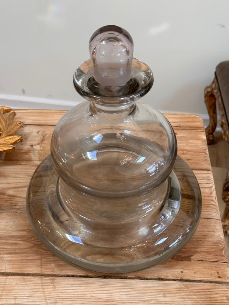 Enormous French Hand - Blown Glass Perfume Bottle With Stopper, 19th Century - Helen Storey Antiques