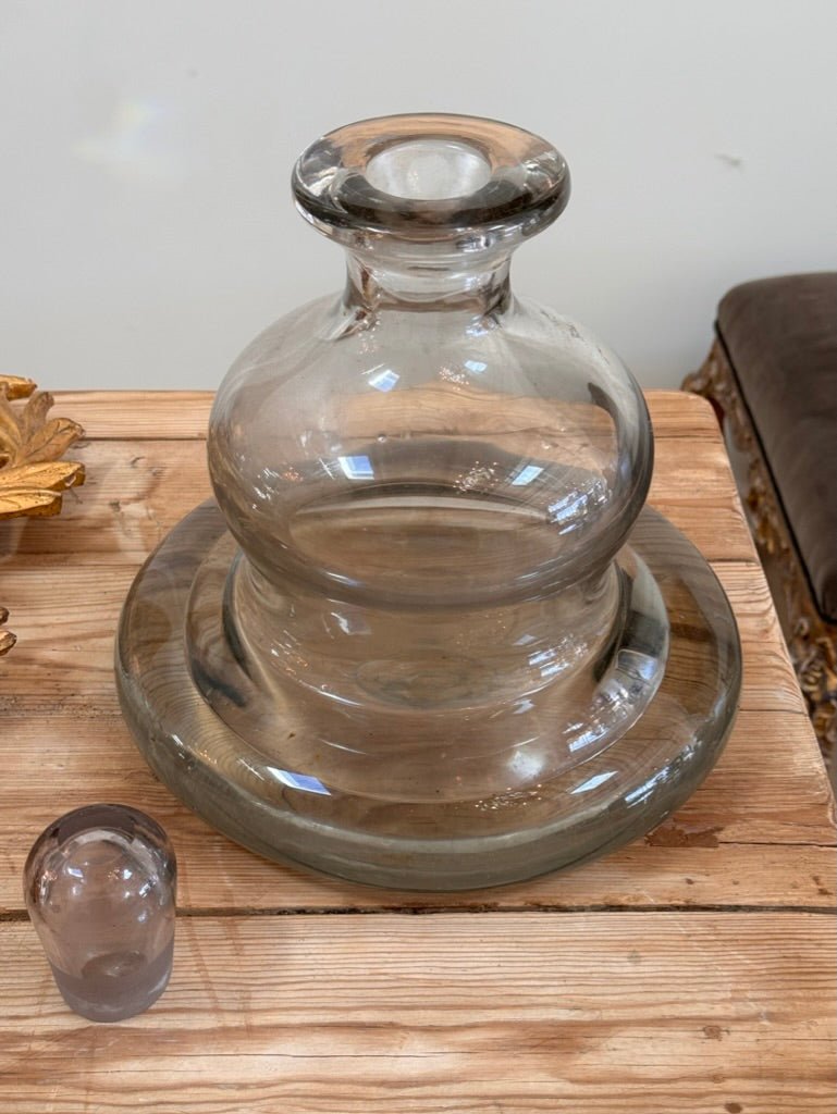 Enormous French Hand - Blown Glass Perfume Bottle With Stopper, 19th Century - Helen Storey Antiques