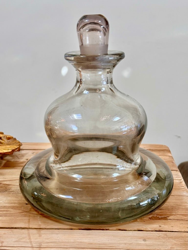 Enormous French Hand - Blown Glass Perfume Bottle With Stopper, 19th Century - Helen Storey Antiques