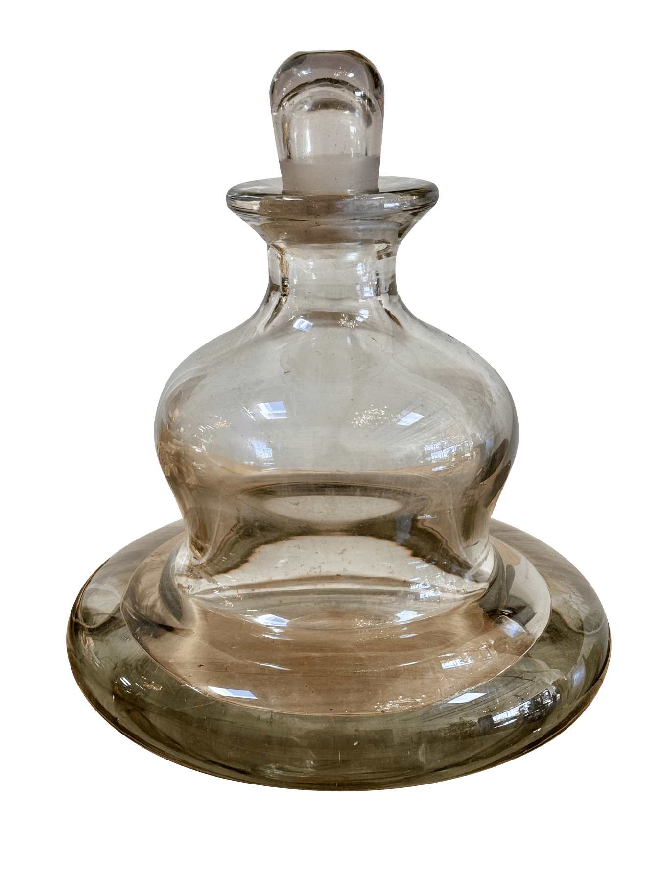 Enormous French Hand-Blown Glass Perfume Bottle With Stopper, 19th Century