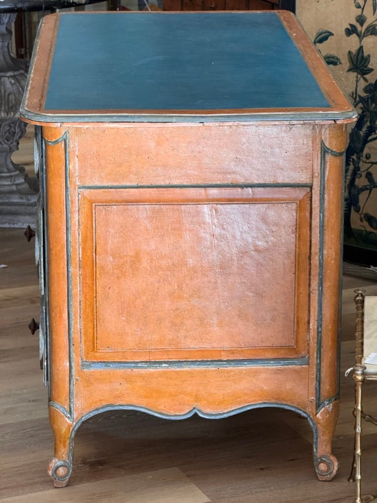 Exceptional 18th Century French Provincial Polychrome Desk - On Hold - Helen Storey Antiques