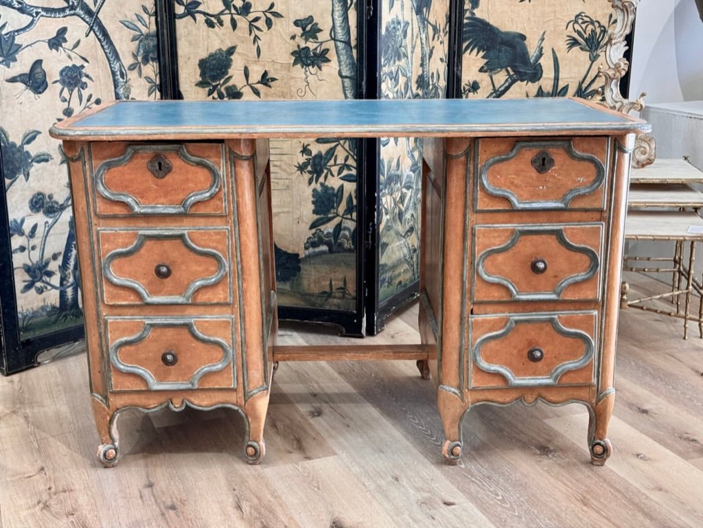 Exceptional 18th Century French Provincial Polychrome Desk - On Hold - Helen Storey Antiques