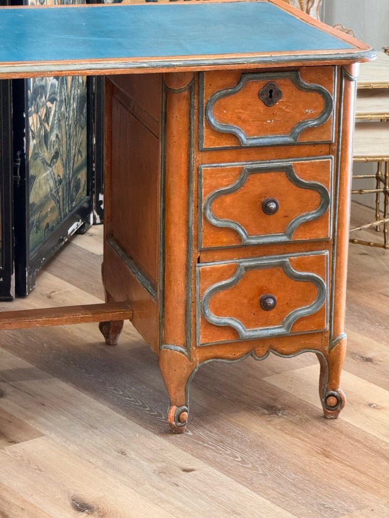 Exceptional 18th Century French Provincial Polychrome Desk - On Hold - Helen Storey Antiques