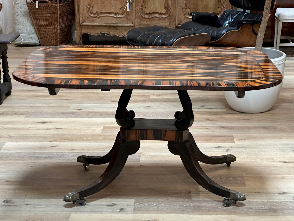 Exceptional Calamander Macassar Tilt - Top Center or Dining Table. C. 1810 - Helen Storey Antiques