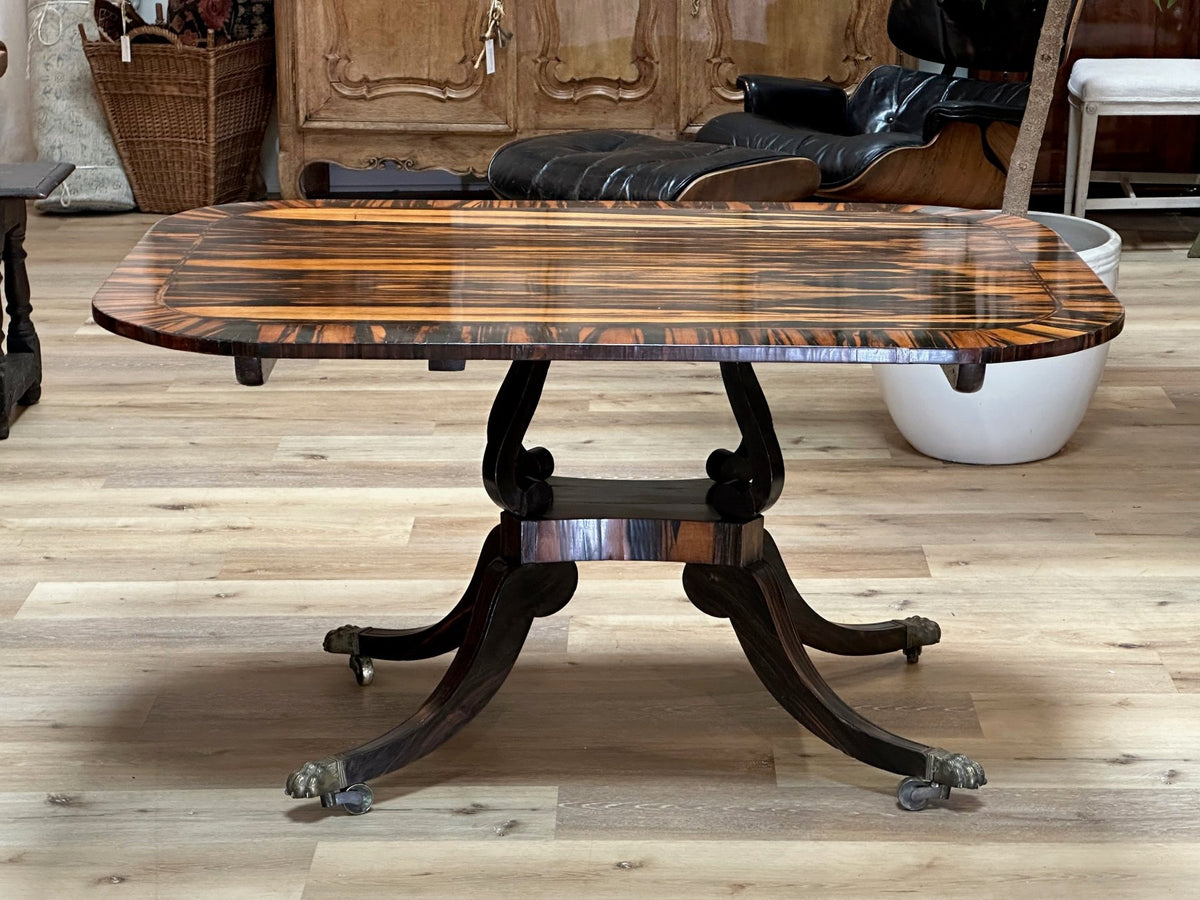 Exceptional Calamander Macassar Tilt - Top Center or Dining Table. C. 1810 - Helen Storey Antiques