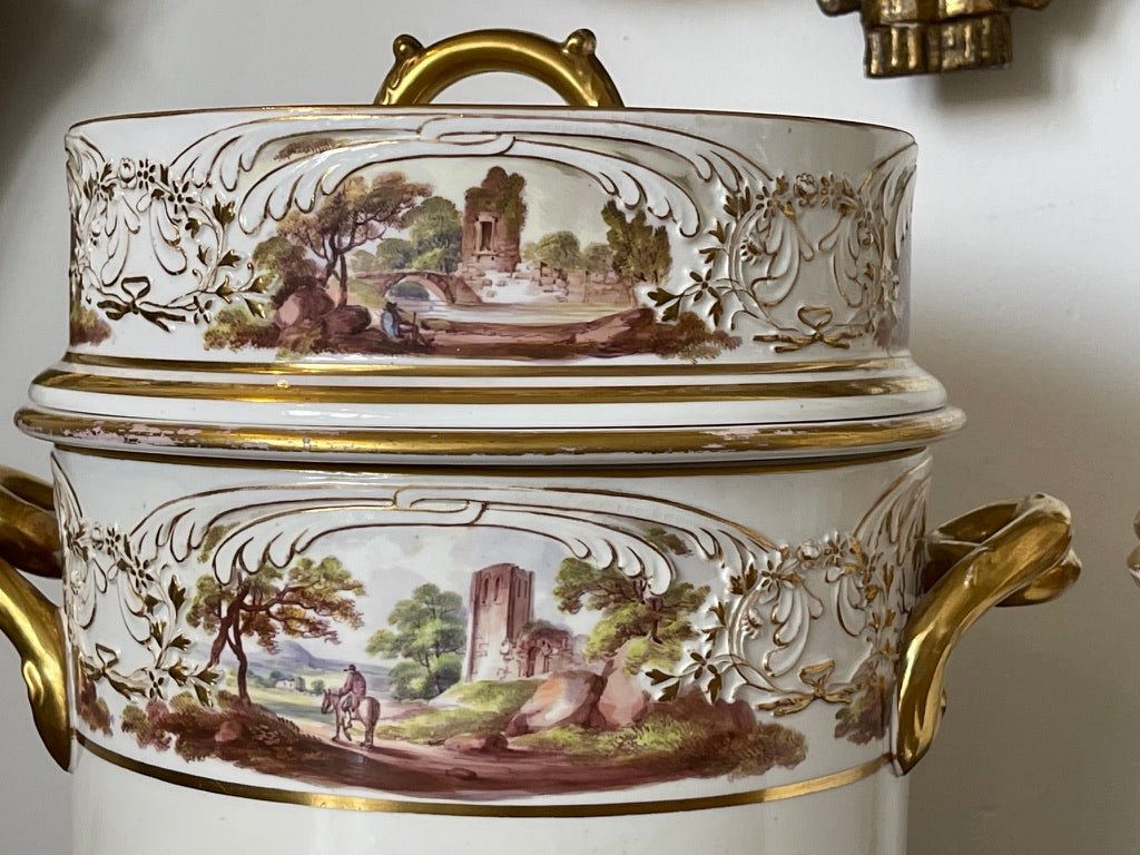 Exceptional ENGLISH REGENCY PORCELAIN FRUIT COOLERS C. 1810 - Helen Storey Antiques