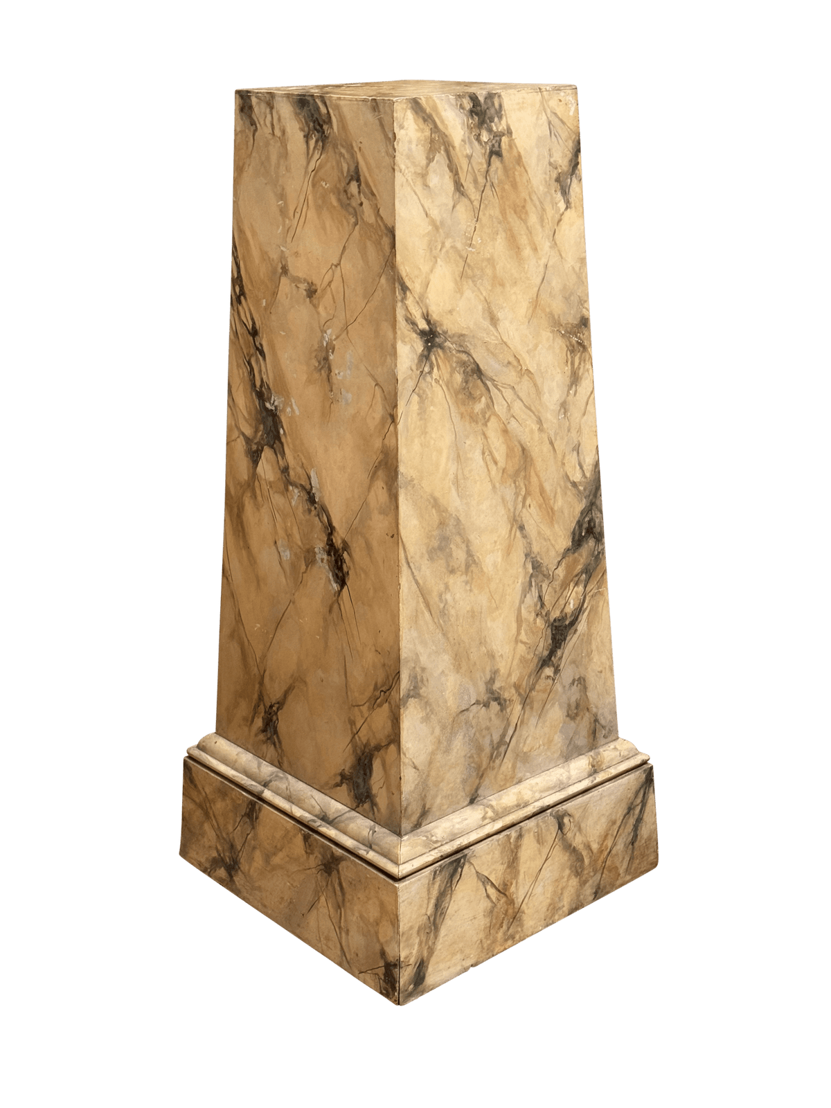 Faux - painted classical style pedestal, marbleized - Helen Storey Antiques