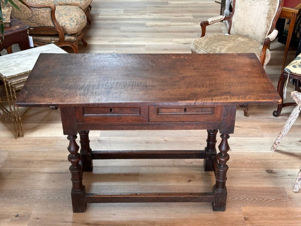 Fine 17th Century Italian Walnut Desk Tavern Table - Helen Storey Antiques