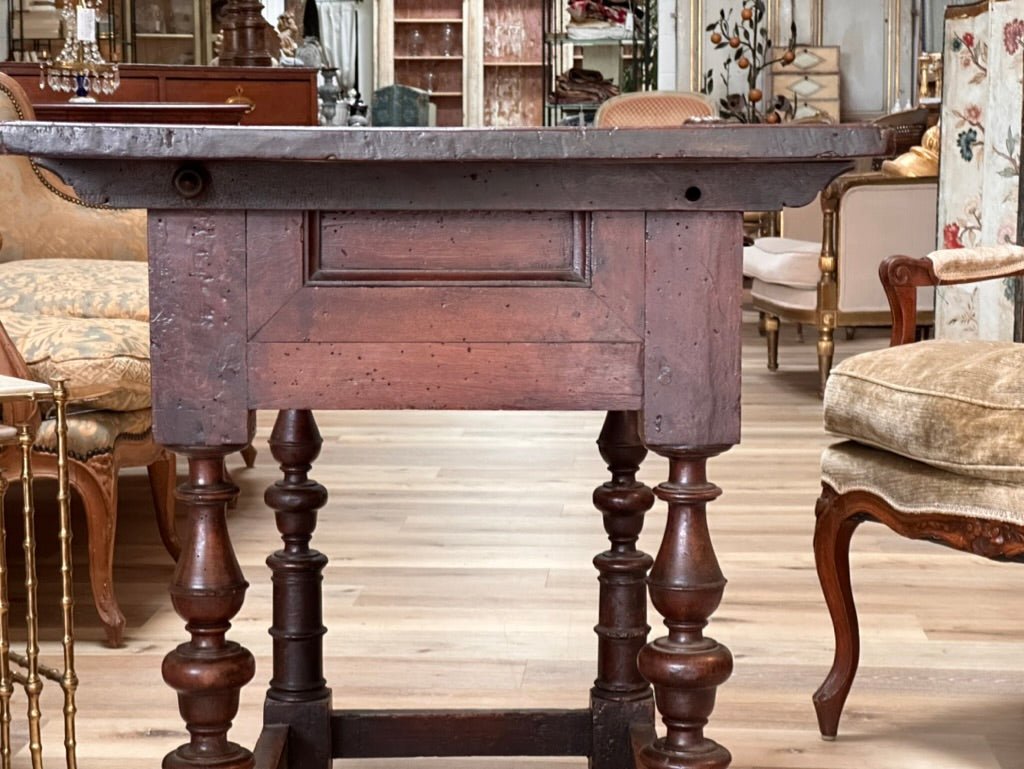 Fine 17th Century Italian Walnut Desk Tavern Table - Helen Storey Antiques