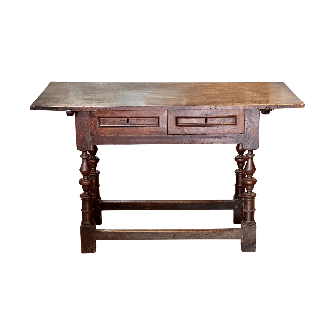 Fine 17th Century Italian Walnut Desk Tavern Table - Helen Storey Antiques