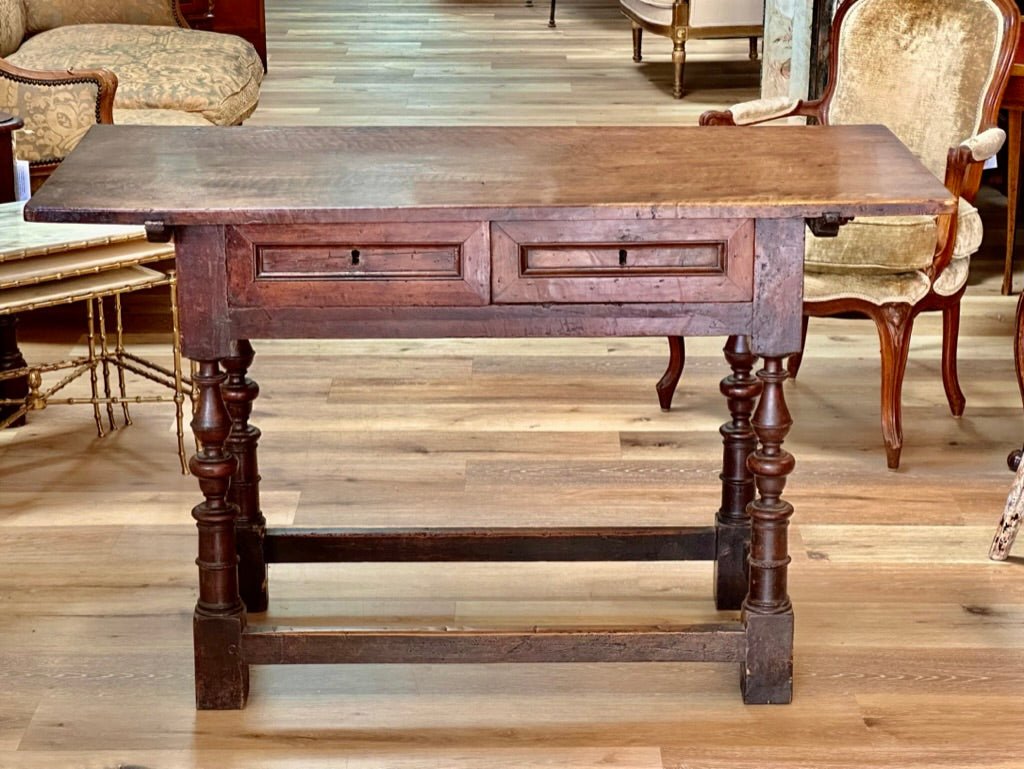 Fine 17th Century Italian Walnut Desk Tavern Table - Helen Storey Antiques