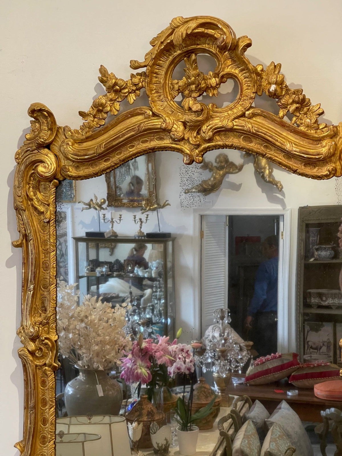 Fine Louise XV Carved Gilt Mirror c. 1750 - Helen Storey Antiques