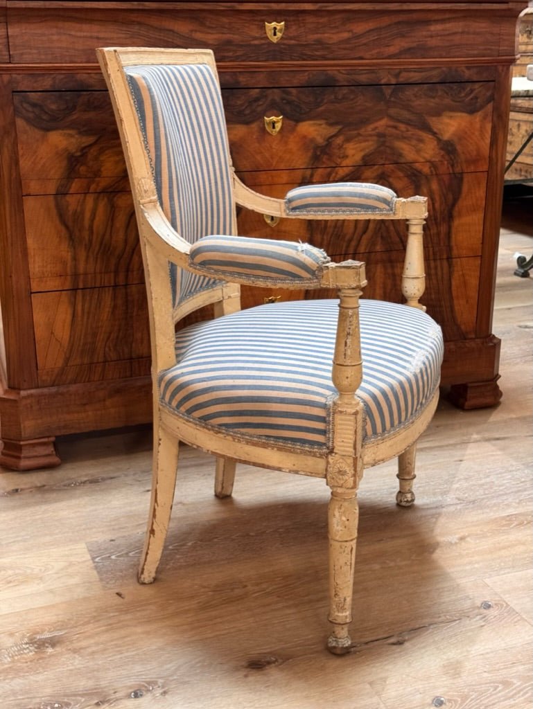 Four 18th Century French Louis XVI – Directoire Fauteuils Armchairs - Helen Storey Antiques