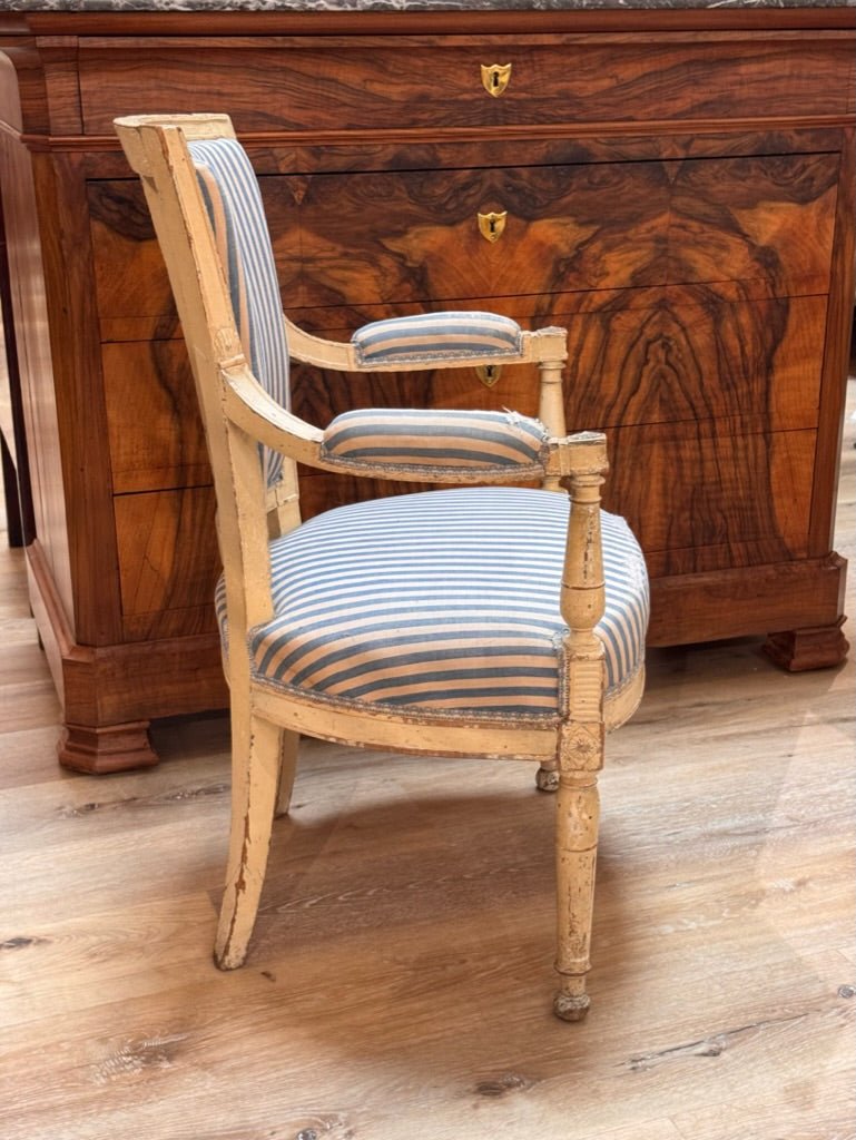 Four 18th Century French Louis XVI – Directoire Fauteuils Armchairs - Helen Storey Antiques